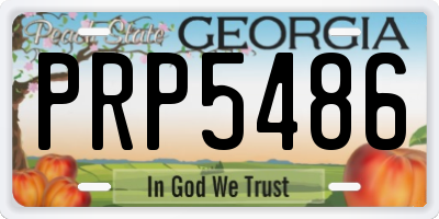 GA license plate PRP5486