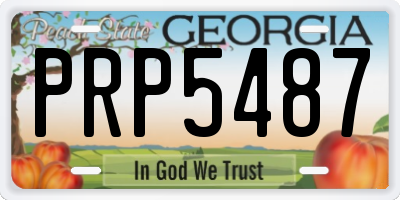 GA license plate PRP5487