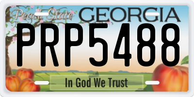 GA license plate PRP5488