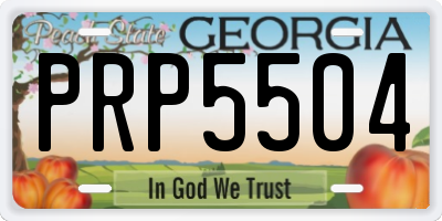 GA license plate PRP5504