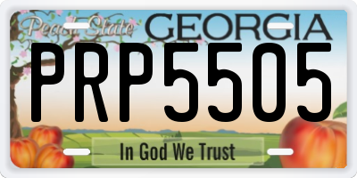 GA license plate PRP5505