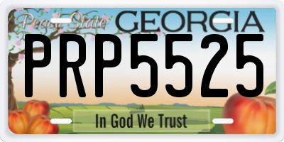 GA license plate PRP5525