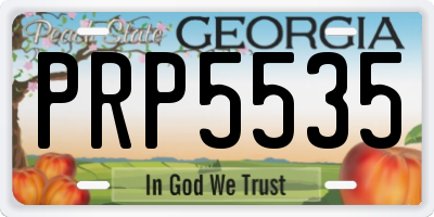 GA license plate PRP5535