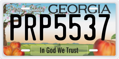 GA license plate PRP5537