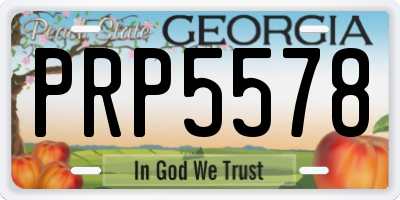 GA license plate PRP5578