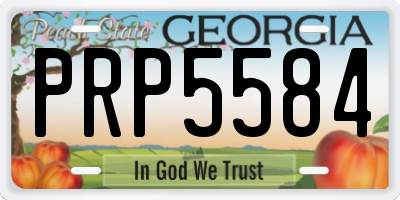 GA license plate PRP5584