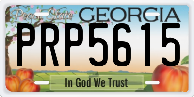 GA license plate PRP5615
