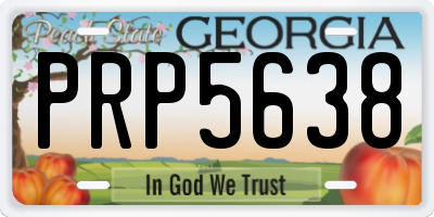 GA license plate PRP5638