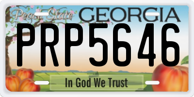 GA license plate PRP5646