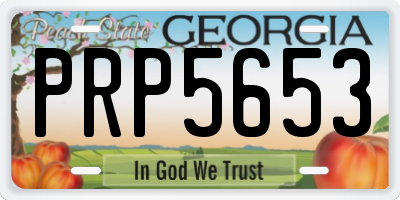 GA license plate PRP5653