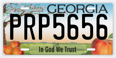 GA license plate PRP5656