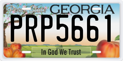 GA license plate PRP5661