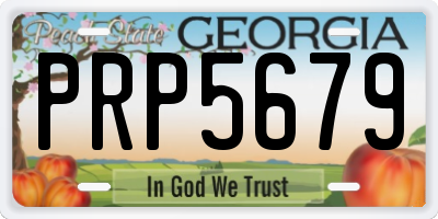 GA license plate PRP5679