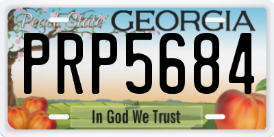 GA license plate PRP5684