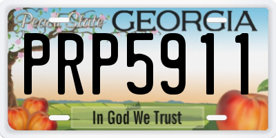 GA license plate PRP5911