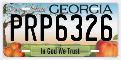 GA license plate PRP6326