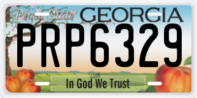 GA license plate PRP6329