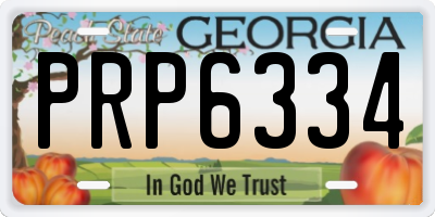 GA license plate PRP6334
