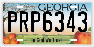 GA license plate PRP6343