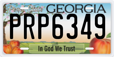GA license plate PRP6349