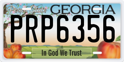 GA license plate PRP6356