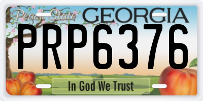 GA license plate PRP6376