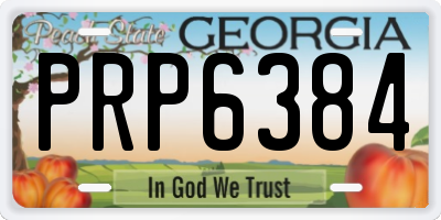 GA license plate PRP6384
