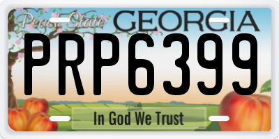 GA license plate PRP6399
