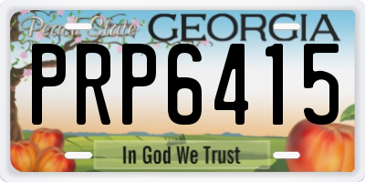 GA license plate PRP6415