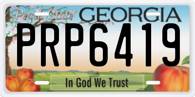 GA license plate PRP6419