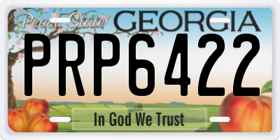 GA license plate PRP6422