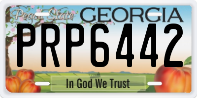 GA license plate PRP6442