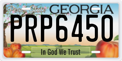 GA license plate PRP6450