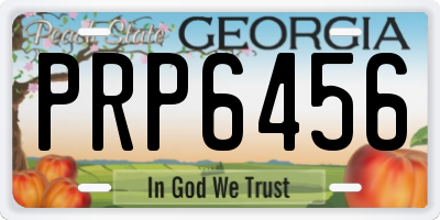 GA license plate PRP6456