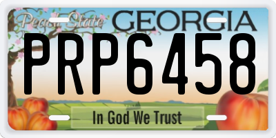 GA license plate PRP6458