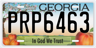 GA license plate PRP6463