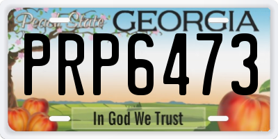 GA license plate PRP6473
