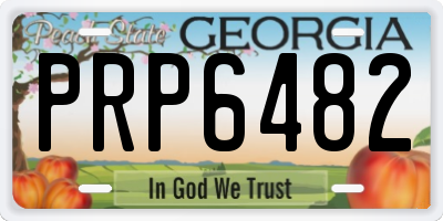 GA license plate PRP6482