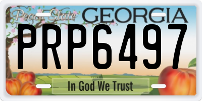 GA license plate PRP6497