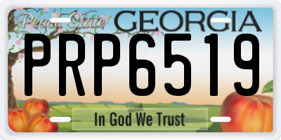 GA license plate PRP6519