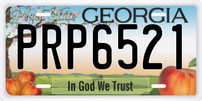 GA license plate PRP6521