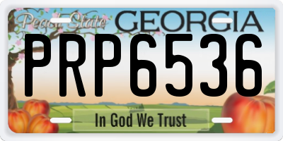 GA license plate PRP6536