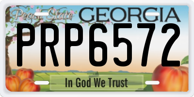 GA license plate PRP6572