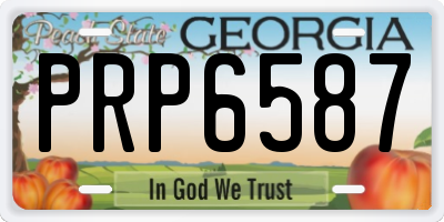GA license plate PRP6587