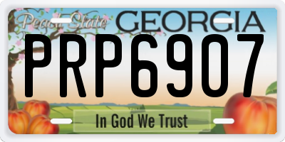 GA license plate PRP6907