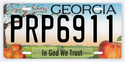 GA license plate PRP6911