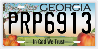 GA license plate PRP6913