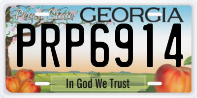 GA license plate PRP6914