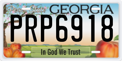 GA license plate PRP6918