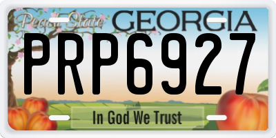 GA license plate PRP6927